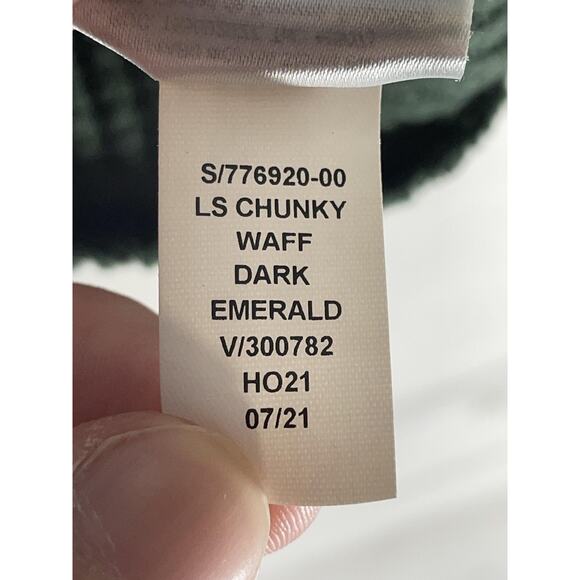 GAP Sweater Womens XL Dark Emerald Long Sleeve Waffle Knit Cowl Neck Pullover - Picture 8 of 9